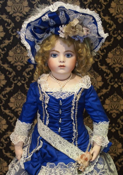 ビスクドール ドレス♥ シアーブルーのドレス♥ ヴィンテージ