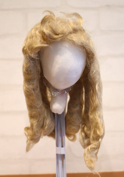 頭周り（円周）約30㎝ ヴィンテージ ドール用ウィッグ（モヘア） 3F247