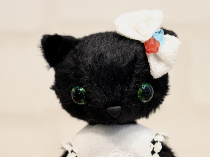 * vintage animal ❀ グリーンの瞳の こねこちゃん vintage animal ❀ グリーンの瞳の こねこちゃん ベロア 素材