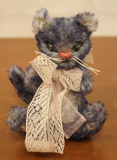 アーティストベア おでかけ猫ちゃん テディベア 作家様 ぬいぐるみ