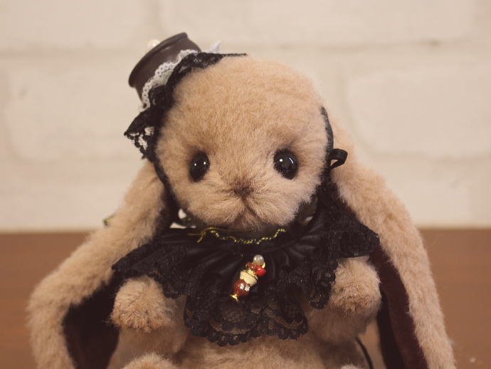 うさみみ帽子のくまとミニ兎 ぬいぐるみ アーティストベア 海外作家様 テディベア 000000006792_1_fw1GWDN.jpg