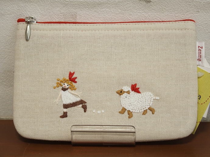 手刺繍 ミュージックポーチ③ メリーさんのひつじ | 雑貨関連,バッグ