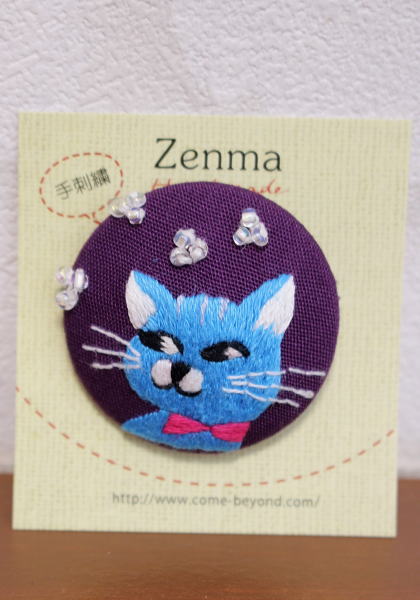 くるみ手刺繍 ブローチ猫 気になるミィ | 雑貨関連,バッグ・ポーチ