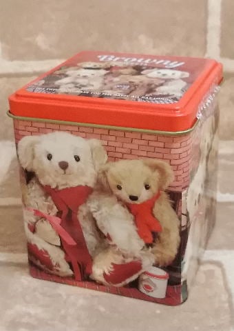 テディベア ブラウニーベアクッキー缶 角型 ミルク＆チョコ | お菓子
