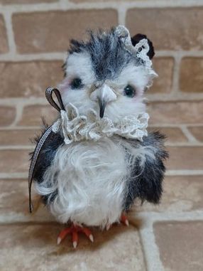 テディベア　アーティスト　鳥 ぬくもりをまとって、ちょこんとお出かけ🧸 青が似合う僕です