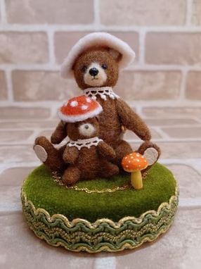 レース　襟付き　ブラウン　テディベア　作家　アーティストベア OSAMIBEAR オサミベア テディベア 作家 アーティストベア - メルカリ
