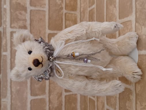 レース　襟付き　ブラウン　テディベア　作家　アーティストベア レース 襟付き ブラウン テディベア 作家 アーティストベア 国内人気