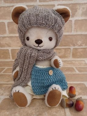 作家 花どけい テディベア オーソドックスなベアちゃん🐻 #テデイベア #テデイベア好きさんと