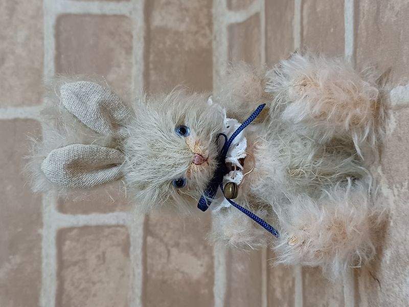 デコパージュ　ハンドメイド　回転式ペン立て　クマちゃん　うさぎちゃん DinDon Bear / 【アンティークベージュのうさぎさん】 | すべての商品