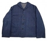 50'sUS NAVYDENIM SHAWL COLLAR JAKET with STENCIL INDIGO ǥ˥ 硼륫顼 㥱åȡƥ󥷥롡color:INDIGOVintage ơۡš