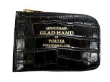 PORTER ポーター × GLAD HAND グラッドハンド　BELONGINGS COINCASE　CROCOLIKE BLACK コインケース　ブラック クロコダイル　GLADHAND BY P