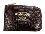 PORTER ポーター × GLAD HAND グラッドハンド　BELONGINGS COINCASE　CROCOLIKE BROWN コインケース　ブラウン クロコダイル　GLADHAND BY P