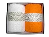 GLADHAND グラッドハンド　FAMILY CREST IMABARI TOWL BATH ファミリークレスト 今治タオル バスタオル　WHITE×ORANGE