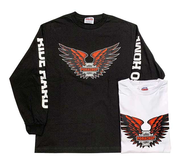 トップス PORKCHOP/B&S WING L/S TEE/BLACK PORKCHOP/B&S WING L/S TEE/BLACK
