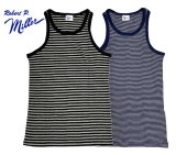 R.P.miller ミラー　PANELRIB TANKTOP パネルリブ タンクトップ　ノースリーブ　綿100%　2色(G-BLACK/NAVY-W)