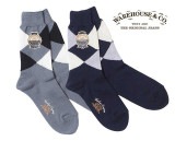 WAREHOUSE���������ϥ��� 5237��ARGYLE ZOKKI SOCKS ���������� ���å�����2���ʥ��졼/�ͥ��ӡ��˷�����Made in JAPAN ������