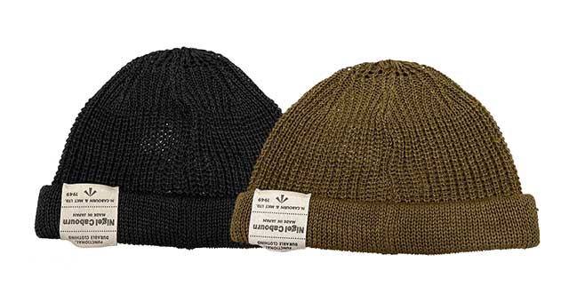 23ss ナイジェルケーボン　ビーニー　ヘンプ　カーキー Nigel Cabourn ナイジェル・ケーボン BEANIE HEMP ビーニー ヘンプ 2色