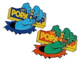 PORKCHOP GARAGE SUPPLY ポークチョップ ガレージサプライ　CRUSHER STICKER　クラッシャー ステッカー　2色（BLUE/ORANGE）