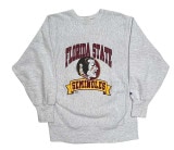 90's CHAMPION チャンピオン REVERSE WEAVE HEATHER GREY フロッキープリント size X-LARGE　刺繍タグ　リバースウィーブ　スウェット 【VINTAGE 