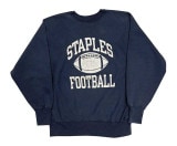 90's CHAMPION チャンピオン REVERSE WEAVE　NAVY　刺繍タグ size X-LARGE　ひび割れ プリント　リバースウィーブ　スウェット 【VINTAGE ヴィンテージ】【