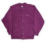 90's CHAMPION チャンピオン REVERSE WEAVE　PURPLE　スナップカーディガン　刺繍タグ size X-LARGE　リバースウィーブ　スウェット 【VINTAGE ヴィンテー