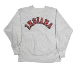 90's CHAMPION チャンピオン REVERSE WEAVE　立体2色パッチプリント　INDIANA　HEATHER GRAY　刺繍タグ size X-LARGE　リバースウィーブ　スウェット