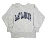 90's CHAMPION チャンピオン REVERSE WEAVE　ひび割れプリント　FASTCAROLINA　HEATHER GRAY　刺繍タグ size LARGE　リバースウィーブ　スウェット