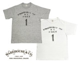 WAREHOUSE　ウエアハウス 4601　PROPERTY OF H S POLY　ステンシル　クルーネックTシャツ 半袖　2色（HEATHER GRAY/OFF）
