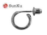 Sunku サンク　SILVER ROUND PIERCE  シルバー ラウンド ピアス　SMALL SIZE　片耳　SILVER925 シルバー　SK-197-RND