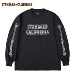 AH アナザーヘブン × STANDARD CALIFORNIA スタンダードカリフォルニア　Bones Logo Long Sleeve T ボーンズ ロゴ ロングスリーブ Tシャツ　長袖　BLAC