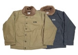 米軍タイプ　N-1　デッキジャケット　裏ボア ミリタリージャケット　U.S.NAVY　2色（カーキ/ネイビー）　【新品】
