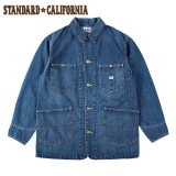 STANDARD CALIFORNIA �� Lee ����������ɥ���ե���˥� �� �꡼��Coverall Jacket Vintage Wash ���С������� ���㥱�å� �ӥ�ơ��� �����å��塡L��������