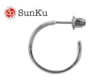 Sunku サンク　SILVER ROUND PIERCE  シルバー ラウンド ピアス　LARGE SIZE　片耳　SILVER925 シルバー　SK-210-RND