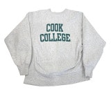 80's CHAMPION チャンピオン REVERSE WEAVE SWEAT　染み込みプリント　COOK COLLAEGE　Heather Grey　size XX-LARGE　アメリカ製　リバー