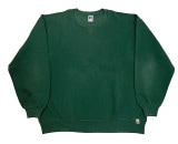 90's RUSSELL ラッセル　SWEAT 無地 スウェット GREEN グリーン　sizeXXL　Made in USA　アメリカ製　【UESD ユーズド】【中古】【店舗試着不可】