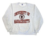90's RUSSELL ラッセル　COLLEGE PRINT SWEAT ラバープリント　カレッジプリントスウェット HEATHER GREY　ヘザーグレー　sizeXXL　Made in USA　