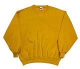 90's RUSSELL ラッセル　CREW SWEAT クルースウェット　MASTARD マスタード　size：XXL　Made in USA　アメリカ製　【VINTAGE ヴィンテージ】【中古】