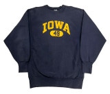 90's CHAMPION チャンピオン IOWA カプセルプリント　REVERSE WEAVE SWEAT　color:NAVY size XX-LARGE　刺繍タグ　リバースウィーブ　スウェット 