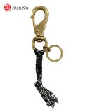 Sunku サンク　BANDANA KEY RING バンダナ キーリング 　BLACK ブラック　キーホルダー　ターコイズ　天然石　ブラス