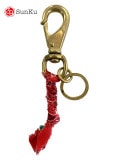 Sunku サンク　BANDANA KEY RING バンダナ キーリング 　RED レッド　キーホルダー　ターコイズ　天然石　ブラス