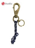 Sunku サンク　BANDANA KEY RING バンダナ キーリング 　NAVY ネイビー　キーホルダー　ターコイズ　天然石　ブラス
