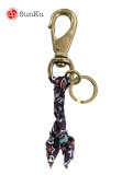 Sunku サンク　BANDANA KEY RING バンダナ キーリング 　PURPLE×RED パープル×レッド　キーホルダー　ターコイズ　天然石　ブラス