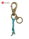Sunku サンク　BANDANA KEY RING バンダナ キーリング 　TURQUOISE ターコイズ　キーホルダー　ターコイズ　天然石　ブラス