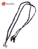 Sunku サンク　BANDANA MULTI SHOULDER STRAP バンダナ マルチ ショルダー ストラップ 　PURPLE×RED パープル×レッド　ネックストラップ　スマホショルダー