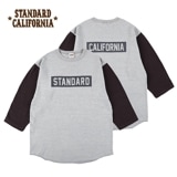 STANDARD CALIFORNIA スタンダードカリフォルニア　SD 88/12 Box Logo Baseball T ボックス ロゴ ベースボール Tシャツ　Gray グレー　7分袖　2024