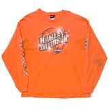 ��SALE 30%OFF��00s��Harley-Davidson �ϡ��졼���ӥåɥ���LONG SLEEVE T-SHIRTS ���󥰥��꡼�� T����ġ�col:ORANGE��size:XL��COTTON100%����USED �桼���ɡۡ���šۡ�Ź�޻����Բġ�