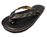 【当店別注】LIGHT MARKER Foot wear ライトマーカー　THREE BRAID BEACH SANDAL レザー ビーチ サンダル　BLACK　M/L/LL　ハンドメイド　トングサン
