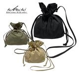 kha:ki カーキ　CONVERTIBLE BAG コンバーチブルバッグ　巾着　ショルダーバッグ　3色(BLACK/KHAKI/BEIGE)　リップストップ生地　H32cm×W30cm×D8cm