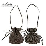 kha:ki カーキ　CONVERTIBLE BAG LEO コンバーチブルバッグ レオパード　巾着　ショルダーバッグ　豹柄　2色(BROWN/BEIGE)　H32cm×W30cm×D8cm　MADE