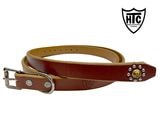 HTC エイチティーシー　 LIGHT BROWN　#25TH 1POINT END FLOWER STONE 0.75　ベルト　細ベルト　HTC Hollywood Trading Company　